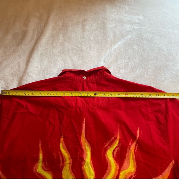 Vintage Ocean Pacific OP Hawaiian Shirt Medium Surf Sunset Beach Red Button Up - Picture 12 of 14